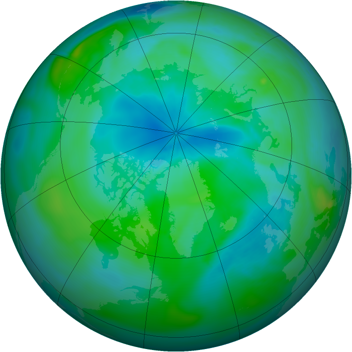 Arctic ozone map for 07 September 2007